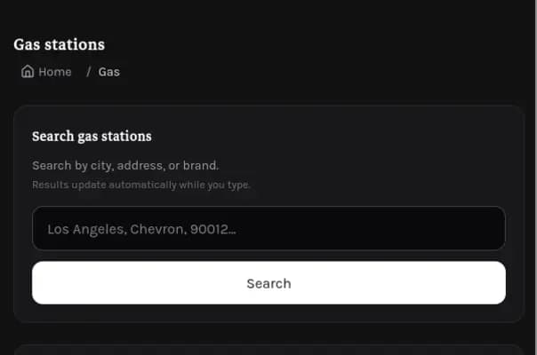 Navigate to gas browser