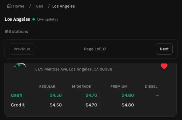 Browse Los Angeles city stations